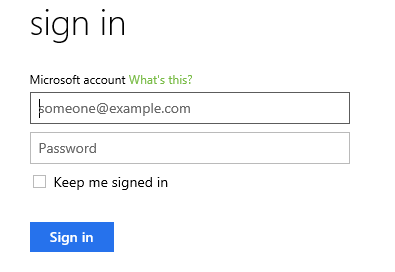 Screenshot of a link to sign in with the user's ID.