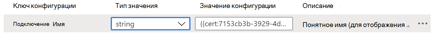 Значение конфигурации показывает маркер сертификата в политике конфигурации VPN-приложения в Microsoft Intune