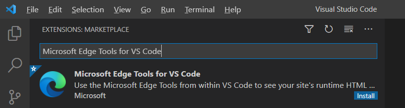 Расширение Microsoft Edge DevTools для Visual Studio Code