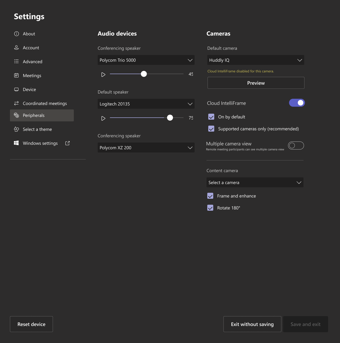 Cloud IntelliFrame отключен для неподдерживаемой камеры.