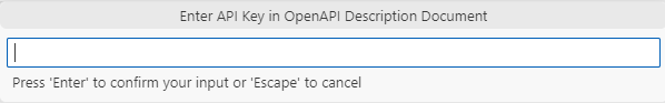 Снимок экрана: команда Ввод ключа API, которая отображается в наборе средств Teams для Visual Studio Code.