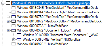 Новая иерархия окон Word.