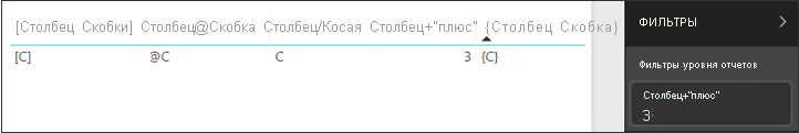 Снимок экрана: визуальный отрисовка специальных символов таблицы для Юникода.