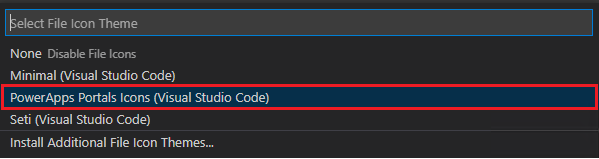 Выберите тему для значков порталов Power Apps.