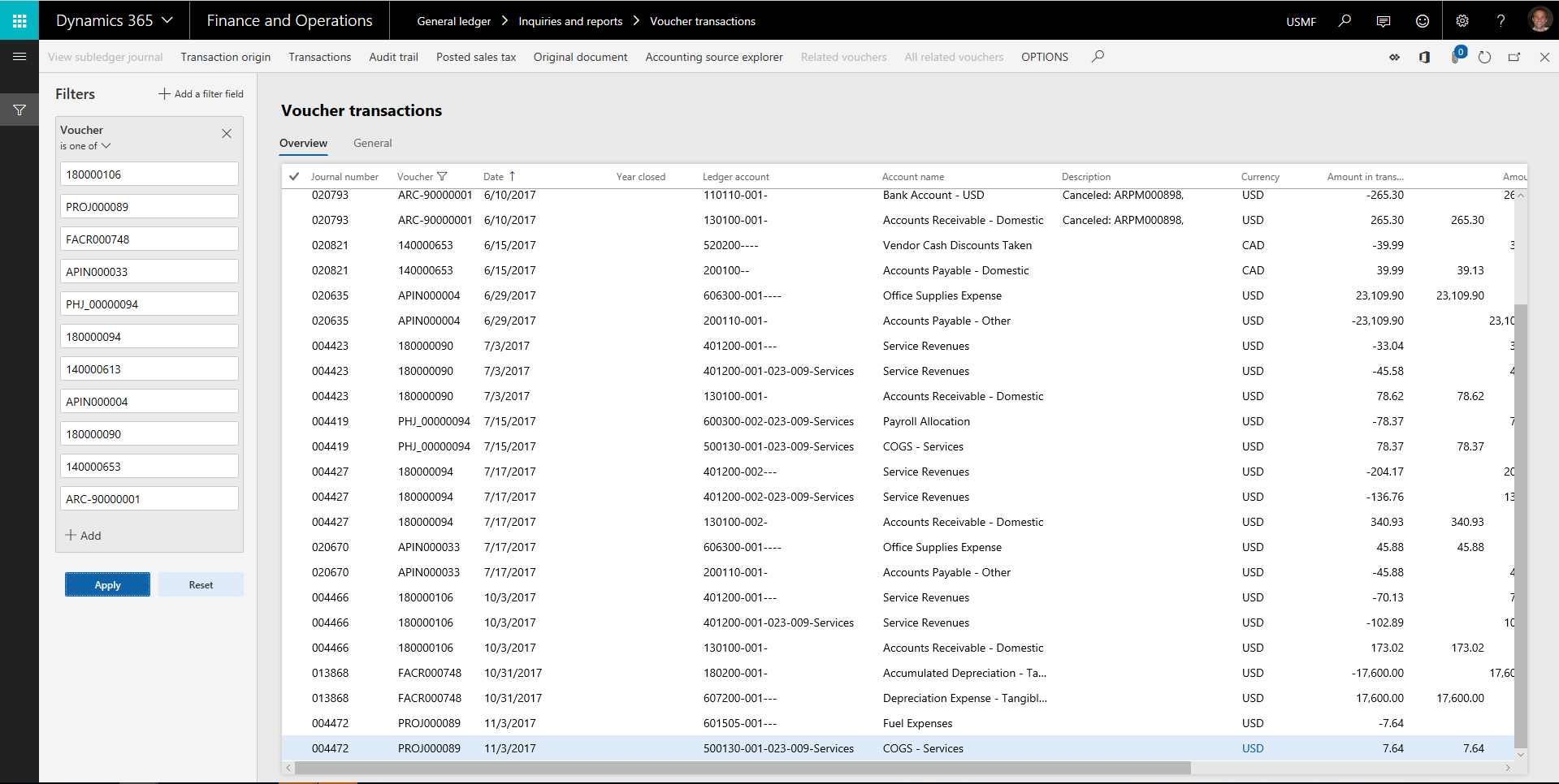 Voucher filter field after pasting in a list of values from Excel