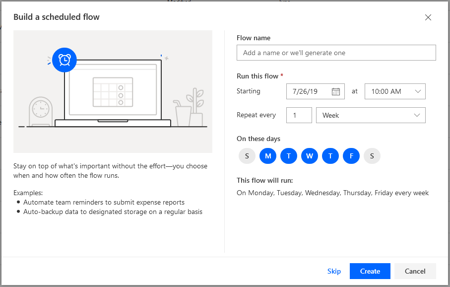 Scheduled flow