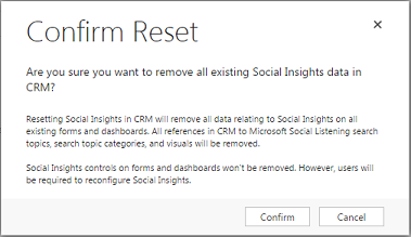 Подтвердите, что требуется сбросить Social Insights