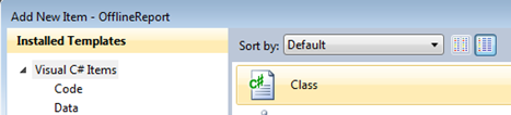 Visual Studio, Add a Class, select Visual C# class