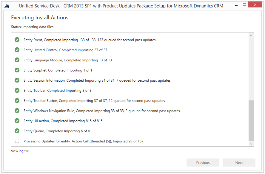 Package deployment status