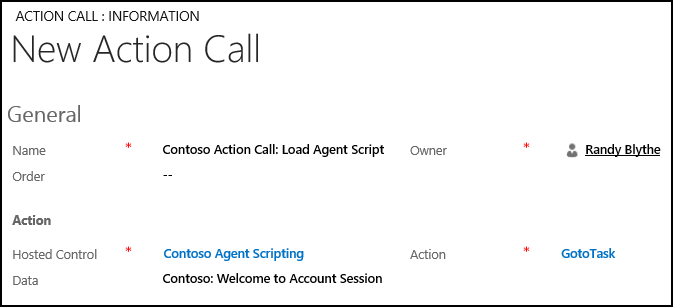 Create an action call in Unified Service Desk