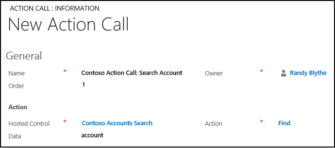 Create an action call in Unified Service Desk