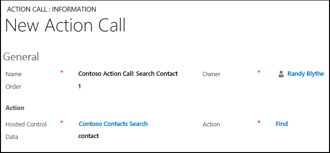 Create an action call in Unified Service Desk