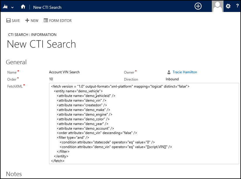 New CTI search in Unified Service Desk