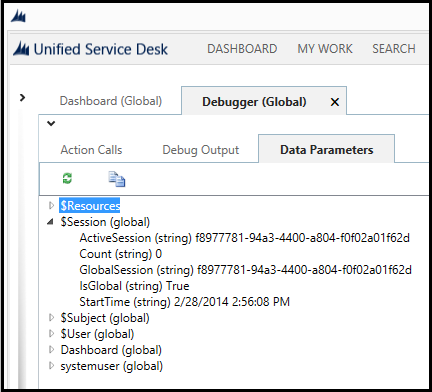 Replacement parameters on Data Parameters tab