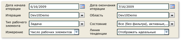 Фильтры для отчета по выработке и скорости