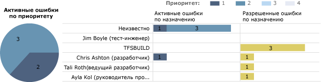 Нижняя область отчета о состоянии ошибок