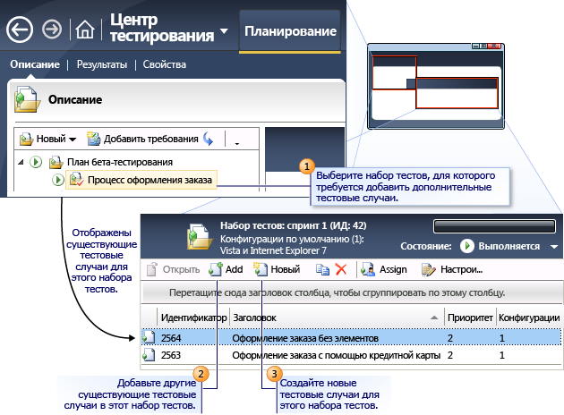 Добавление тестовых случаев в набор тестов