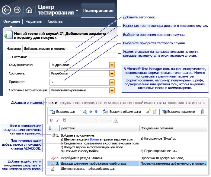 Создание ручного тестового случая