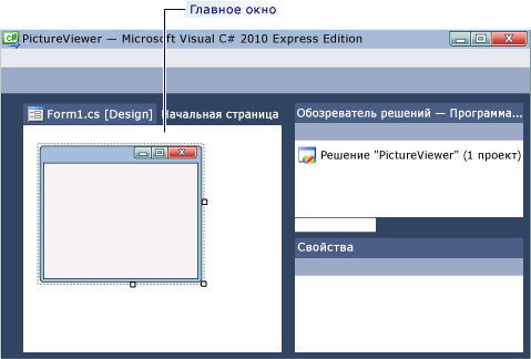 Окно интегрированной среды разработки