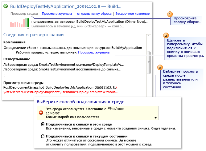 Подключение к среде из результатов сборки