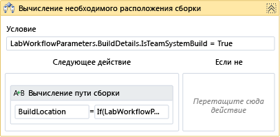 Действие "Вычислить необходимое расположение построения"