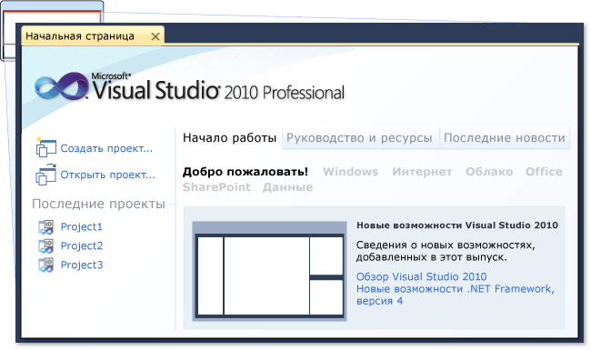 Интегрированная среда разработки, в которой установлены общие параметры разработки.