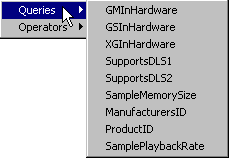 Queries menu 