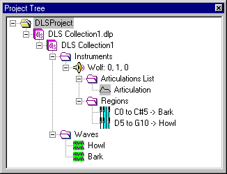 DLS collection in the project tree 