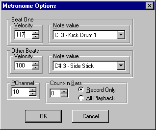 Metronome options 