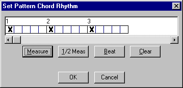 Set Pattern Chord Rhythm dialog box