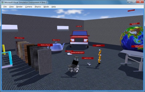 Editor and several pre-programmed robot models