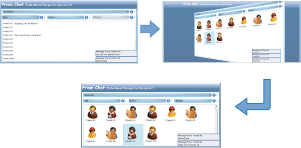 Contact view navigation in the State-Based Navigation QuickStart