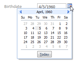 Built-in date picker