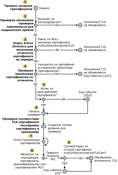 Выбор входящего анонимного сертификата TLS