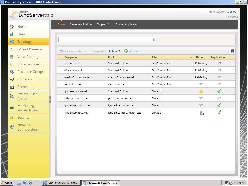 Lync Server Control Panel Topology After Merge