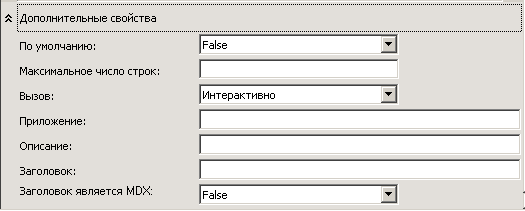 Поле «Дополнительные свойства»