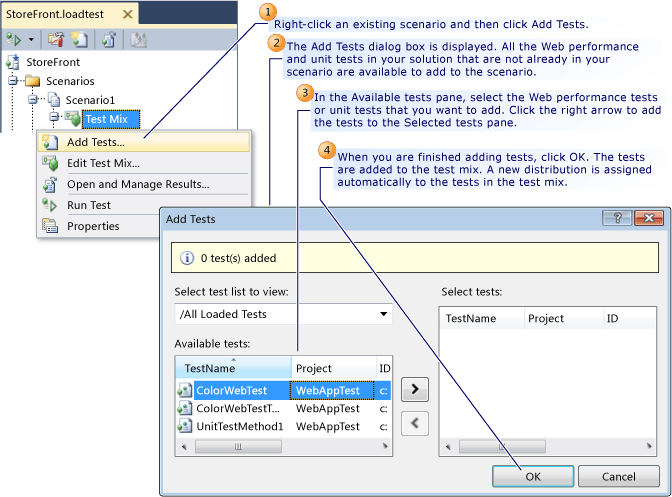 Adding a test to an existing load test