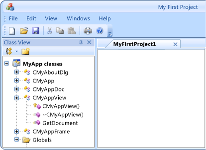 MyApp, преобразованный CMFCVisualManagerOffice2007