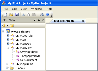 MyApp, преобразованный CMFCVisualManager VS2005