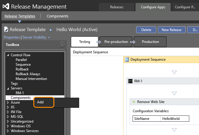 Add component to stage