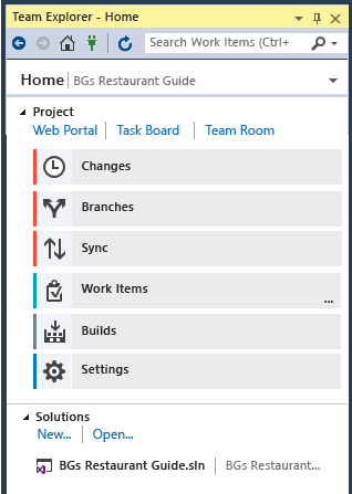 Visual Studio Team Explorer