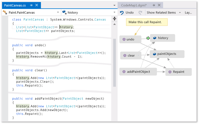 Code map - Map relationships in code