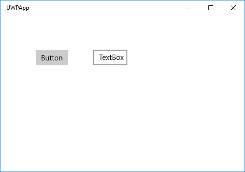 UWP app with button and text box