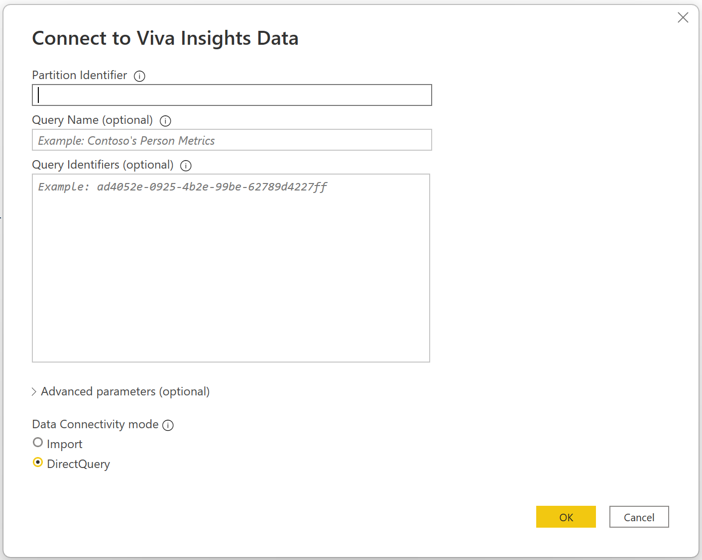 Enter the app data connections.