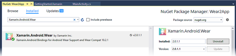 Xamarin.Android.Wear версии 2.0
