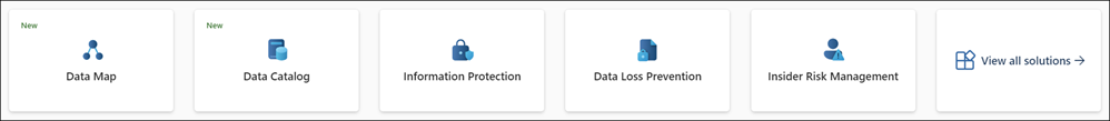 Карточки решения портала Microsoft Purview.