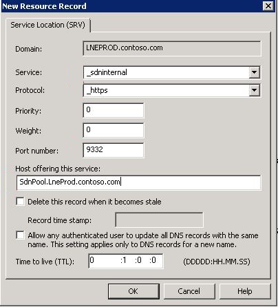 Add DNS SVR records