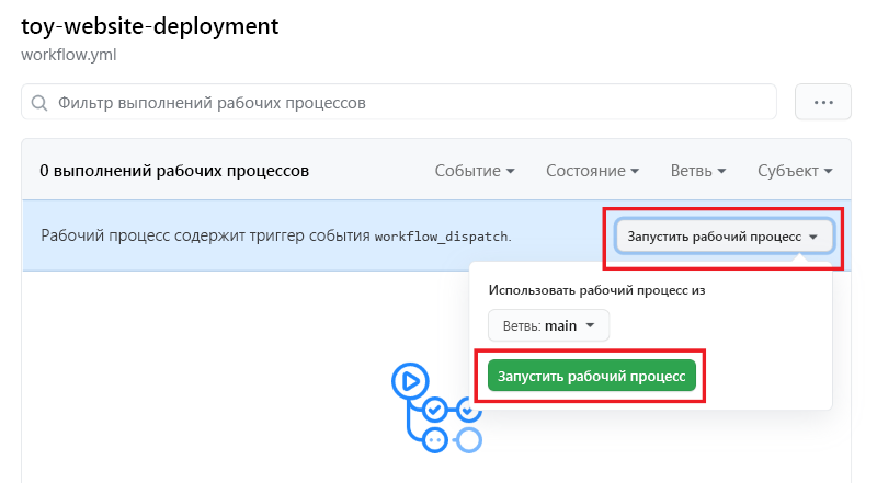 снимок экрана интерфейса GitHub с вкладкой 