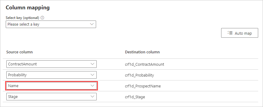 Screenshot of Power Query window showing load settings and column mapping with load to existing table and matched columns.