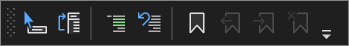 снимок экрана панели инструментов текстового редактора в Visual Studio 2022.